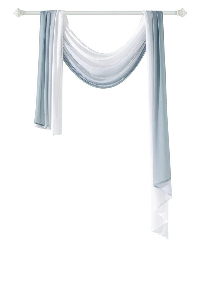 NAPEARL Ombre Window Scarf Valance, Romantic Gradient Voile Scarf Valance for Ceremony Backdrop, Wedding Arch, Kids Bedroom, Decorative Swag Curtain 144 Inches, Gray - Image 4